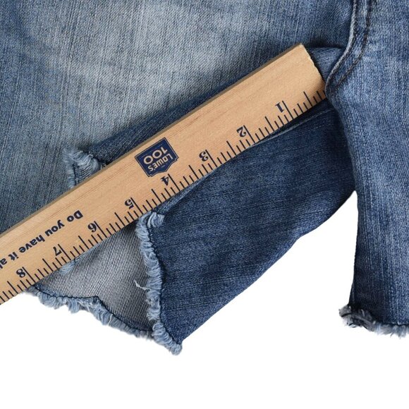 Democracy Ab Solution Denim Shorts Cut off Size 6 Medium Blue Wash - Picture 6 of 8